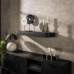Fraaai - Sani wandplank - 100 cm - metallic - zwart Hot