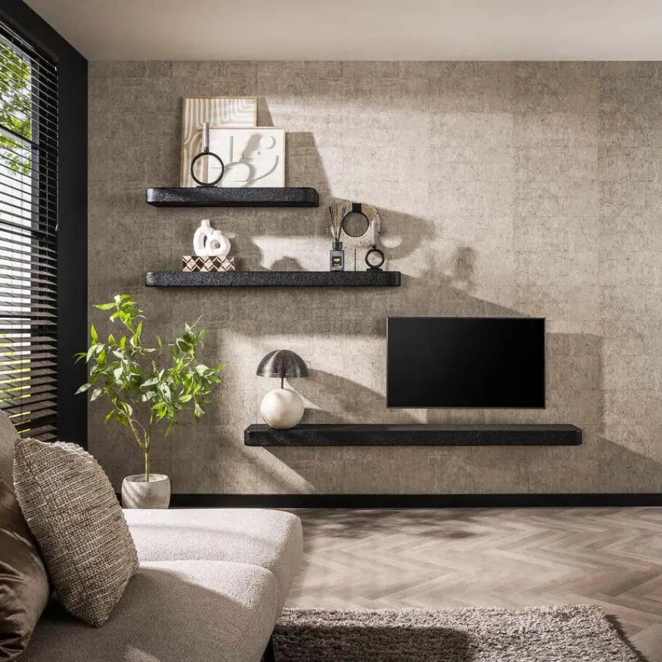 Fraaai - Sani wandplank - 150 cm - metallic - zwart Best