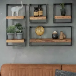 Fraaai - Woody metaal wandplank 30x65 cm