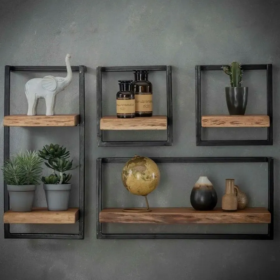 Fraaai - Woody metaal wandplank 65 cm Sale