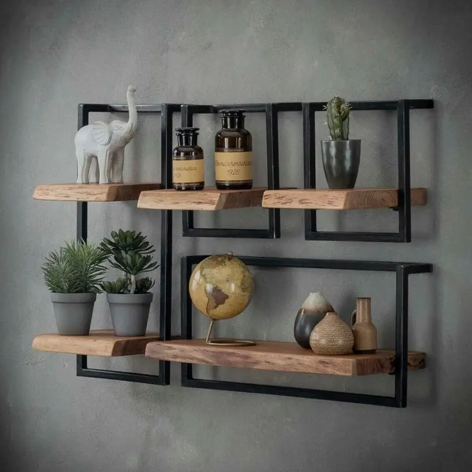 Fraaai - Woody metaal wandplank 65 cm Sale