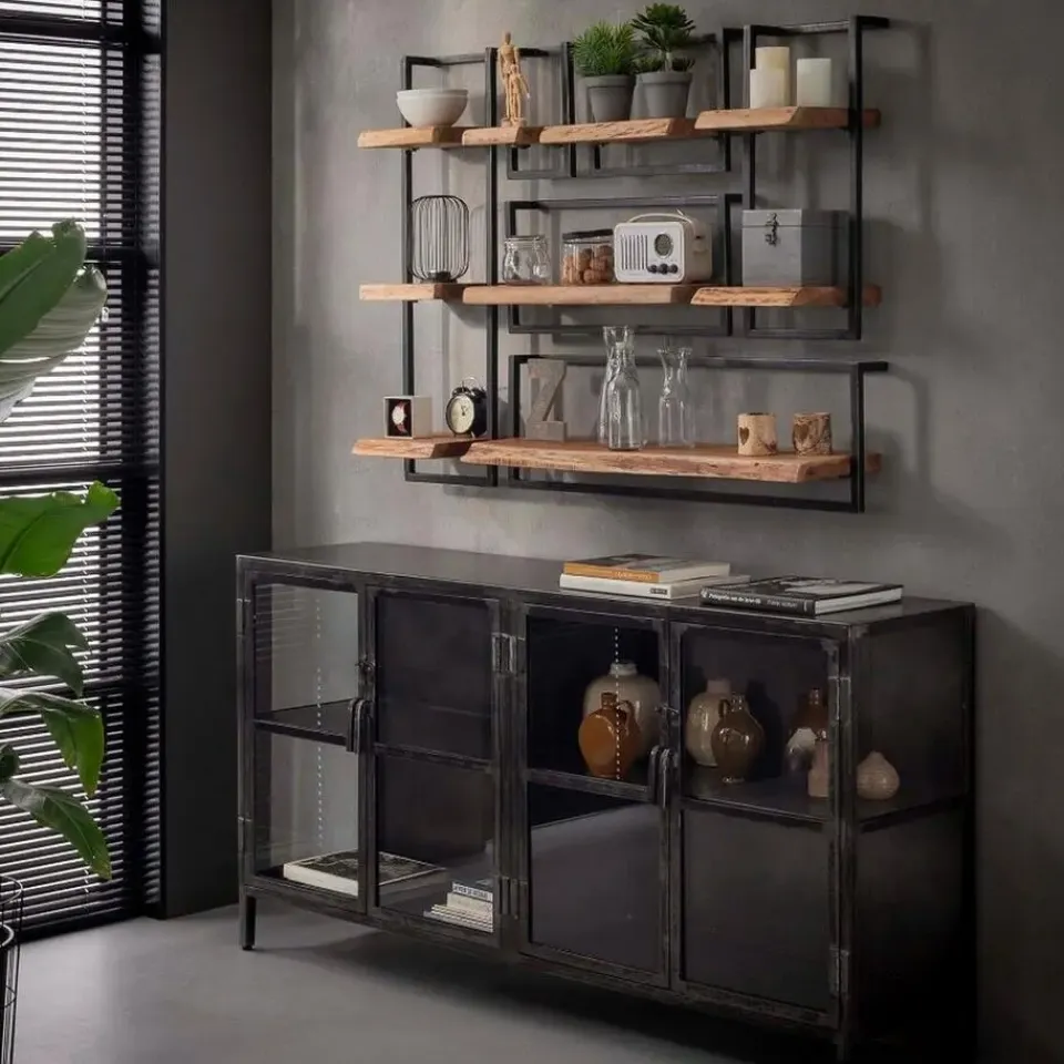 Fraaai - Woody metaal wandplank 30x100 cm Clearance