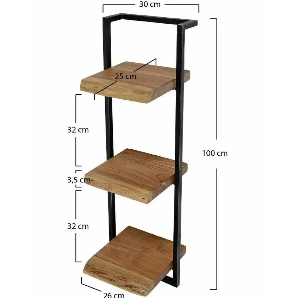 Fraaai - Woody metaal wandplank 30x100 cm Clearance