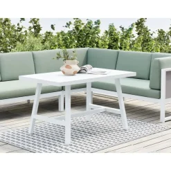 Beliani FRATTE - Tuintafel - Wit - Aluminium Discount