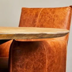 Furndea Brixon eettafel industrieel rond mangohout 77xØ140 cm Outlet