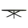 Furndea Eettafel Morada industrieel ovaal mangohout zwart 180x90x76cm Outlet