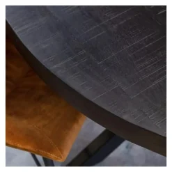 Furndea Eettafel Morada industrieel rond mango hout zwart 120x120x76cm Online