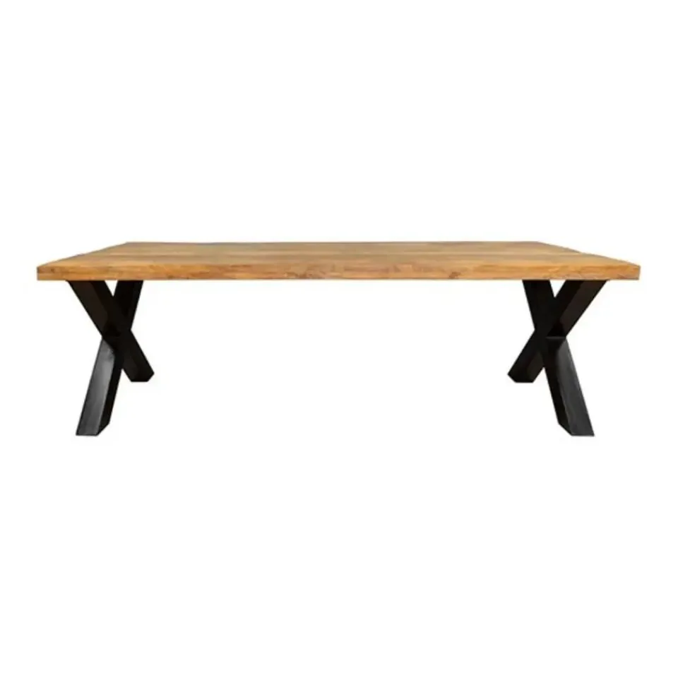 Furndea Morada eettafel industrieel rechthoek X poot mangohout - 76x100x200 cm Hot