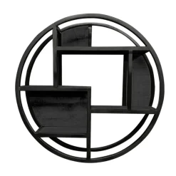 Furndea Orianna wandrek industrieel rond zwart - 16x75⌀cm Online