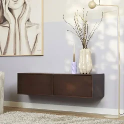 Furndea Zwevend Tv meubel Melanie Walnoot 120x35x30cm Outlet