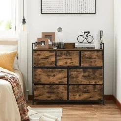 Furnihaus Commode kast 7 stoffen laden met handgrepen metalen frame industrieel Sale