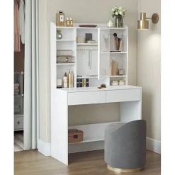 Furnihaus Kaptafel met LED 3 kleuren met instelbare lichtsterkte met spiegel Hot