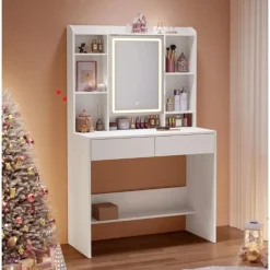 Furnihaus Kaptafel met LED 3 kleuren met instelbare lichtsterkte met spiegel Hot