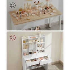 Furnihaus Kaptafel met LED 3 kleuren met instelbare lichtsterkte met spiegel Hot