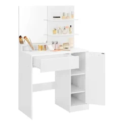 Furnihaus Kaptafel met rechthoekige spiegel en 1 lade cosmetische tafel