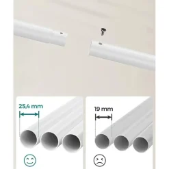 Furnihaus Kledingroede Kledingrek Dubbele Kledingophangrail met wielen 103,5 cm Clearance