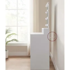 Furnihaus Witte Kaptafel met Led - 2 lades en 3 open vakken - Wit Discount