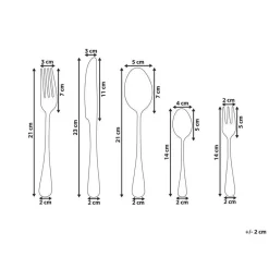 Beliani FUSILLI - Bestekset - Zwart - Roestvrij staal New