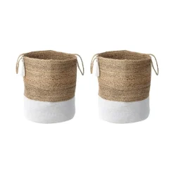 Beliani GAJAR - Manden set van 2 - Beige/Wit - Jute Hot