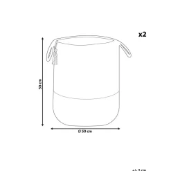 Beliani GAJAR - Manden set van 2 - Beige/Wit - Jute Hot