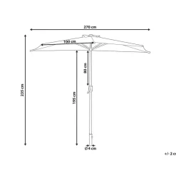 Beliani GALATI - Halfronde parasol - Zwart - 270 cm - Polyester