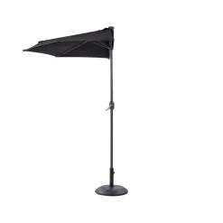 Beliani GALATI - Halfronde parasol - Zwart - 270 cm - Polyester