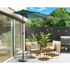 Beliani GALATI - Halfronde parasol - Groen - 270 cm - Polyester New