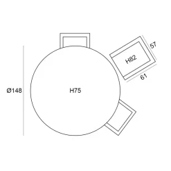 Garden Impressions Tineo - Tulli tuinset 7-delig Ø148x75 cm Outlet