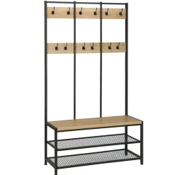 Merkloos Garderoberek met Bankje van 100cm breed - Lichte Eik Kleur Outlet