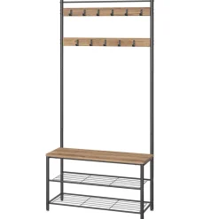 Merkloos Garderoberek XL met Schoenenbank, Kapstok, H 175 cm en B 85 cm, Ashwood Online