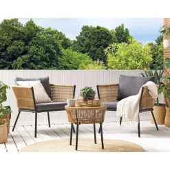 Beliani GARGANO - Bistroset voor 2 - Natuurlijk - PE rotan Sale