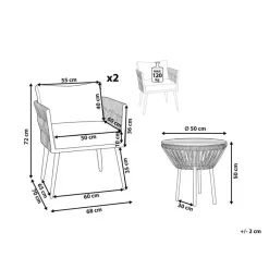 Beliani GARGANO - Bistroset voor 2 - Natuurlijk - PE rotan Sale