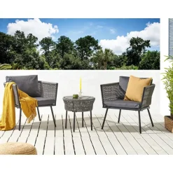 Beliani GARGANO - Tuinset - Grijs - PE rotan Online