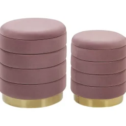 Beliani GARLAND - Poef - Roze - 40/33 cm - Fluweel Sale