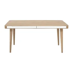 Leen Bakker Gazzda Ena Table Eikenhouten Eettafel 160 x 90 cm - Whitewash Sale