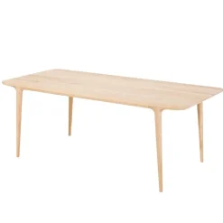 Leen Bakker Gazzda Fawn Table Houten Eettafel - 200 x 90 cm - Whitewash Eiken