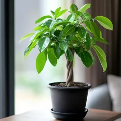 Plant in a Box Geldboom met voeding - Set van 2 - Pachira aquatica - Hoogte 60-70cm - ⌀17cm Hot