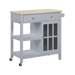 Beliani GENOA - Keukentrolley - Grijs - MDF Online