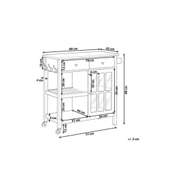 Beliani GENOA - Keukentrolley - Grijs - MDF Online