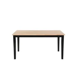 Beliani GEORGIA - Eettafel - Zwart - 90 x 150 cm - Rubberhout New