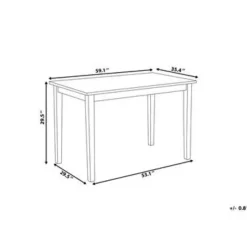 Beliani GEORGIA - Eettafel - Zwart - 90 x 150 cm - Rubberhout New