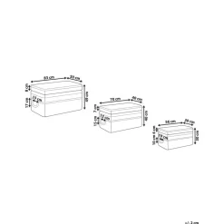 Beliani GERASA - Dozen set van 3 - Natuurlijk - Rotan Best
