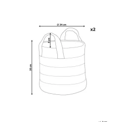 Beliani GEREDE - Mand set van 2 - Beige - Jute New