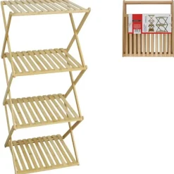 Gerimport Badkamer/keuken rek/organizer - bamboe - opvouwbaar Best