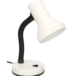 Merkloos Gerimport Bureaulamp - wit - 13 x 30 cm - buigbaar Outlet