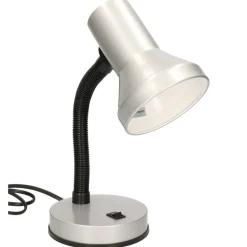 Merkloos Gerimport Bureaulamp - zilverkleurig - 13 x 30 cm - buigbaar