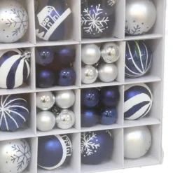 Gerimport kerstballen Kerstballen pakket - 42x - zilver/blauw Discount