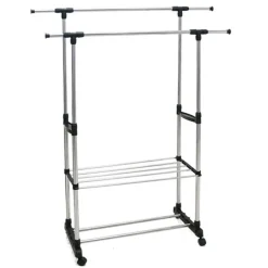 Gerimport Kledingrek - mobiel - dubbele stang - 160 cm