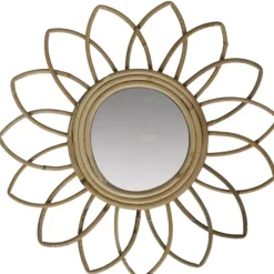 Gerimport Rotan spiegel natuurlijk - sun - 35x4 cm - boho spiegel Best