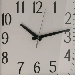 Gerimport Wandklok - vierkant - zilver - 29 cm New